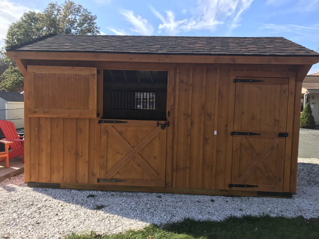 12×16 Row Barn with 12×12 Stall & 4×12 Tack Room | Chapin Sheds