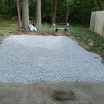 Rock Bed for Shed with Trees