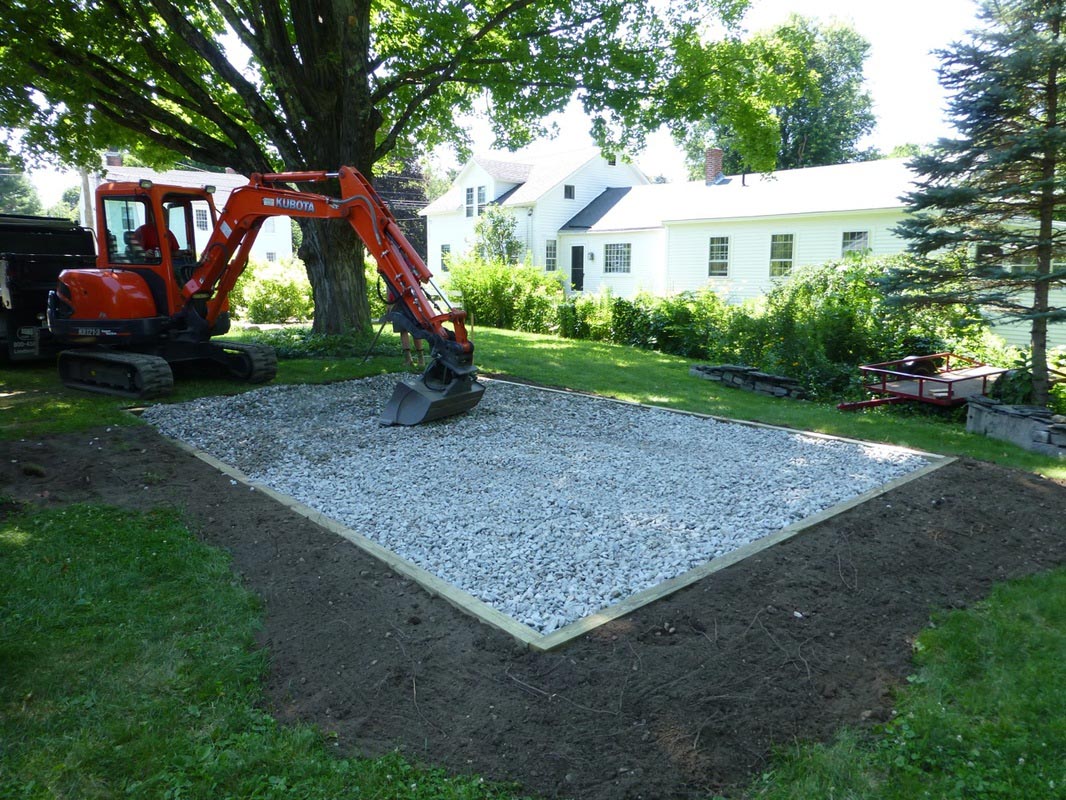 Machine Leveling Rocks for a Shed Base