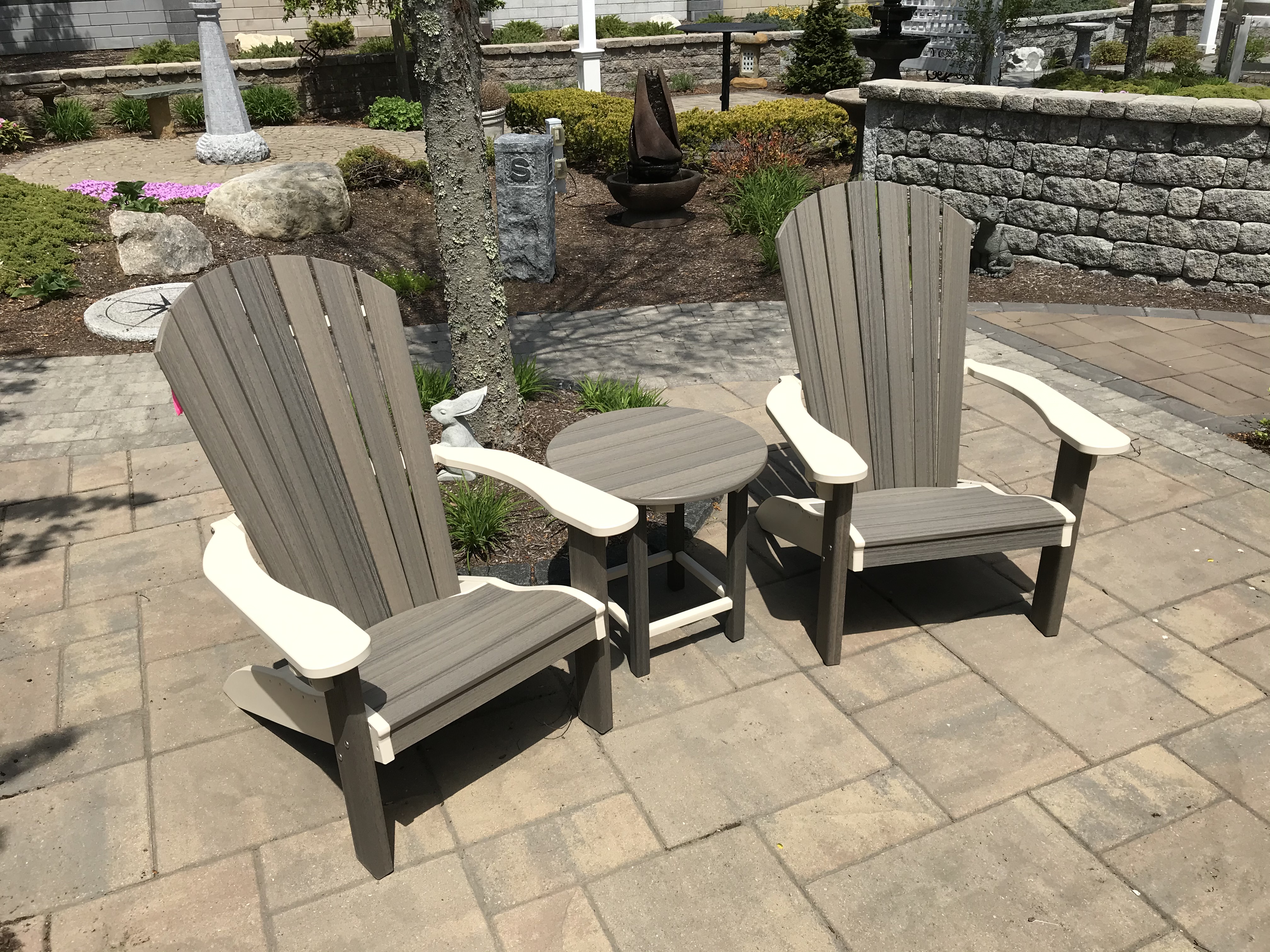 BYL Finch Sea Aira Adirondack Chairs with Side Round Table